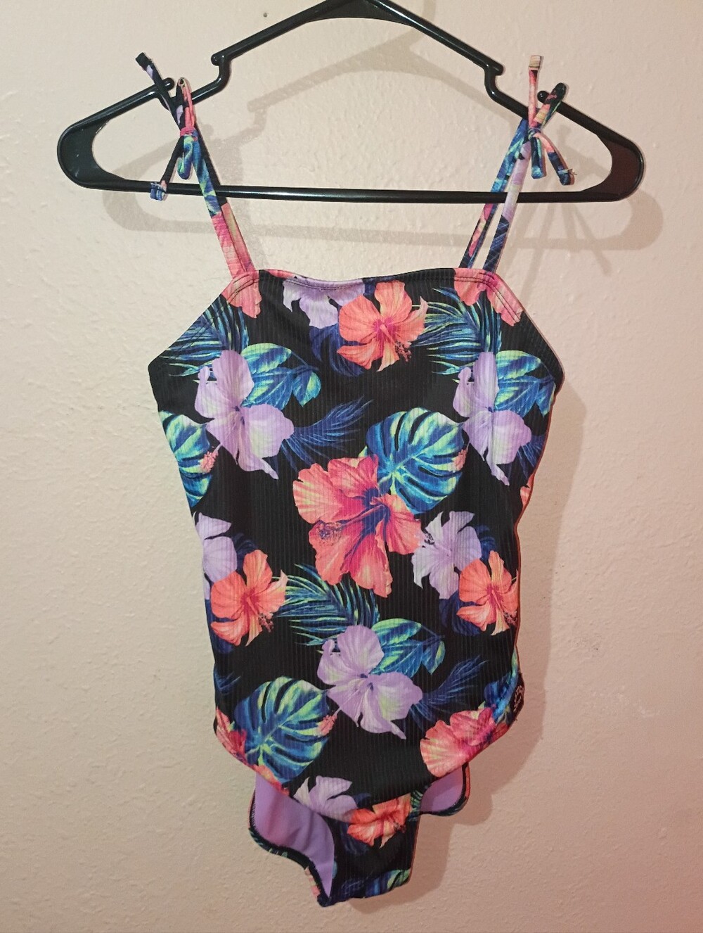 Girls Justice Size XL 16/18 Floral Swimsuit